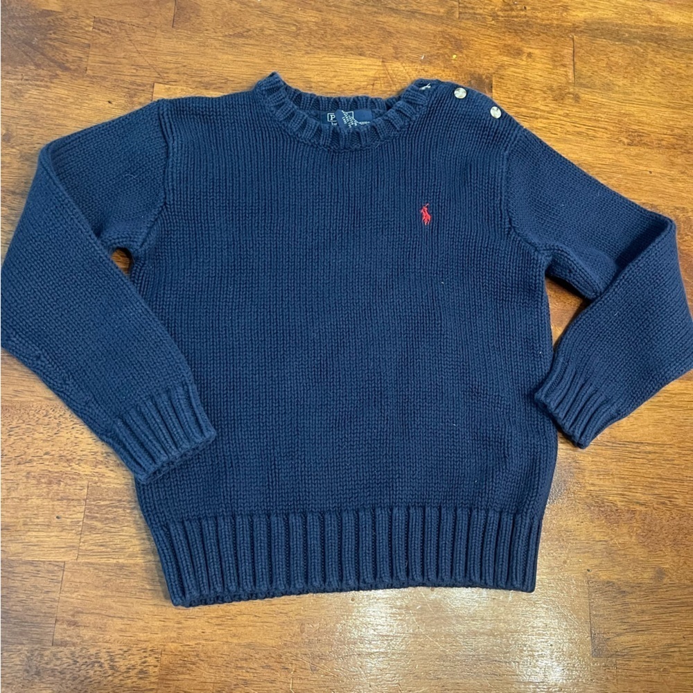 Polo Ralph Lauren boys navy 100% cotton sweater size 7